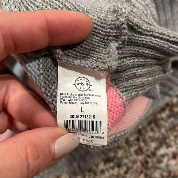 Pink/Blue/White Striped Pet Sweater - Picture 3 of 3